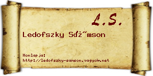 Ledofszky Sámson névjegykártya